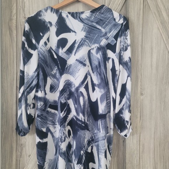 Joseph Ribkoff Blue White Tunic Top 16+ - Picture 7 of 9